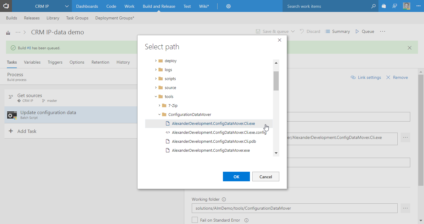 Setting the .exe path